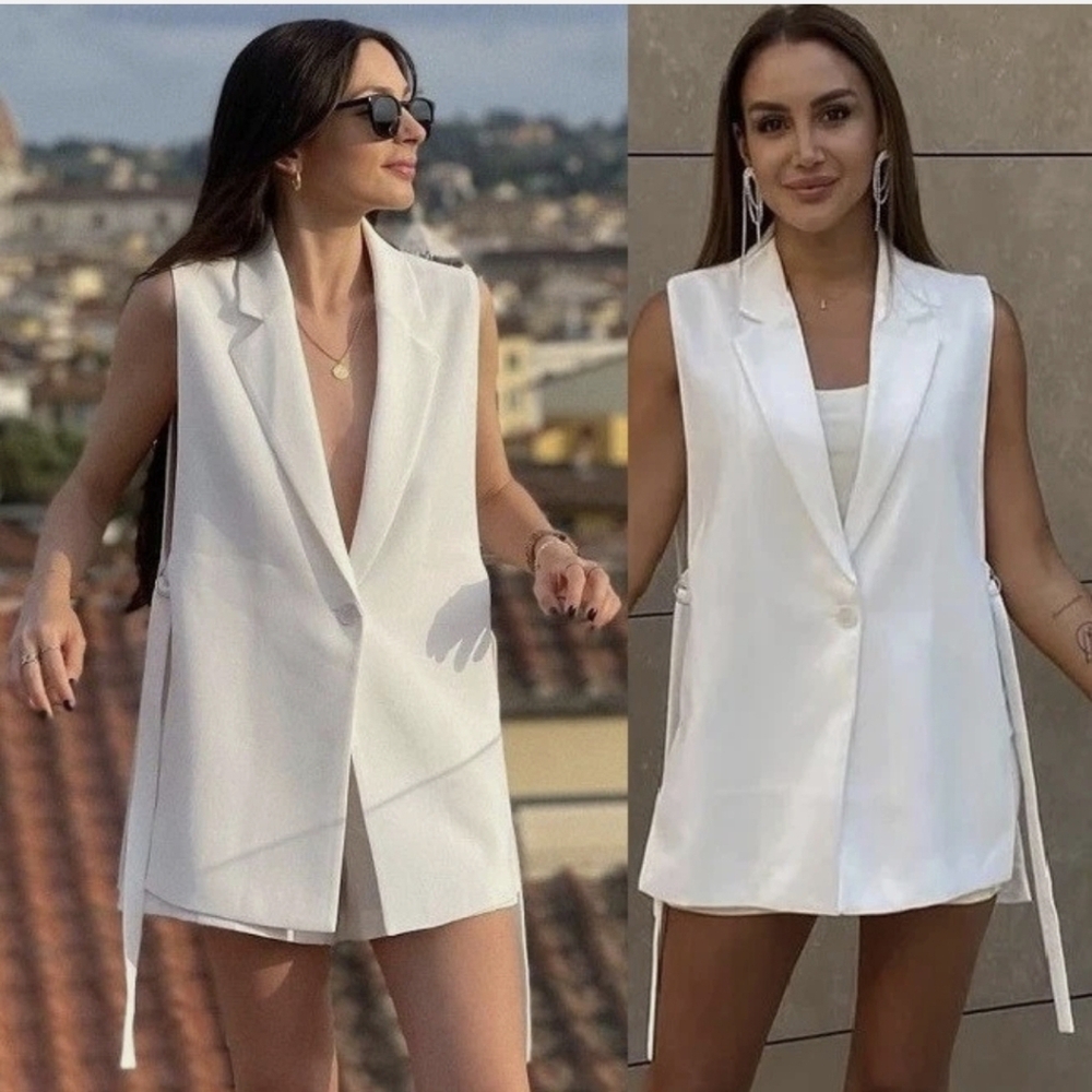 ZARA Vest Blazer White Size S